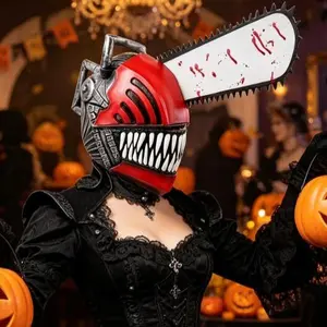 Anime chainsaw latex mask - suitable for role-playing, Halloween parties, comfortable homes, and party props, lightweight and stylish adult mask headgear,perfect holiday party favor,halloween party favor gift