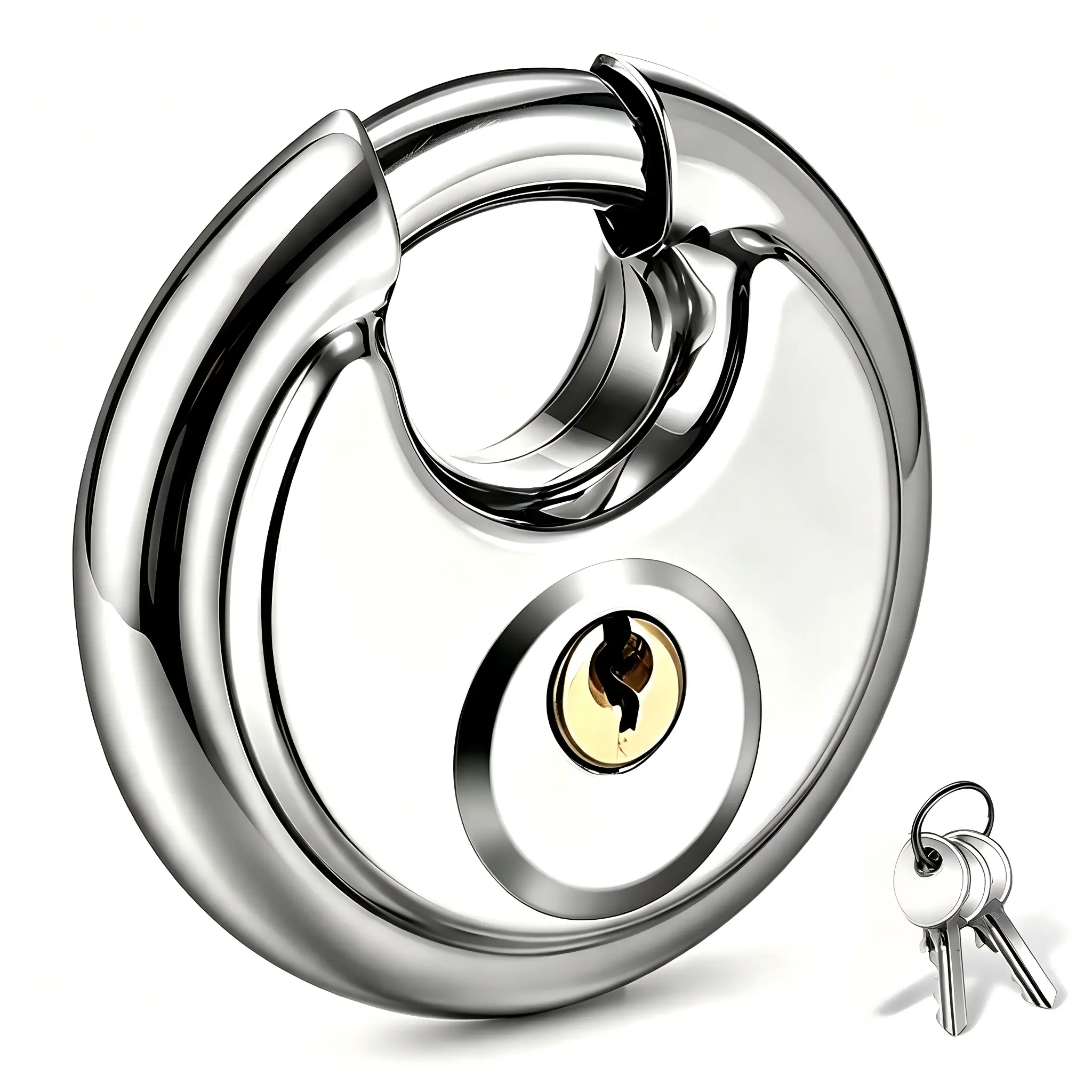 70mm Disc Padlocks (SKU S01-S02) - Keyed Different Hardened Shackle, Stainless Steel Construction, Wear-Resistant All-Weather Design, Professional Anti-Theft Mechanism (1-2 Pack) for Outdoor Storage Units, Storage Unit