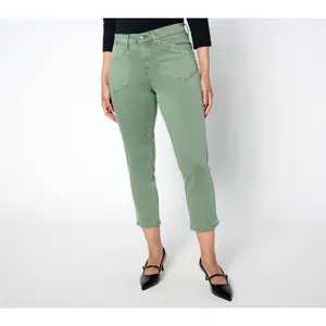 nicole by Nicole Miller Petite Cropped Soho High Rise Jean- Olive