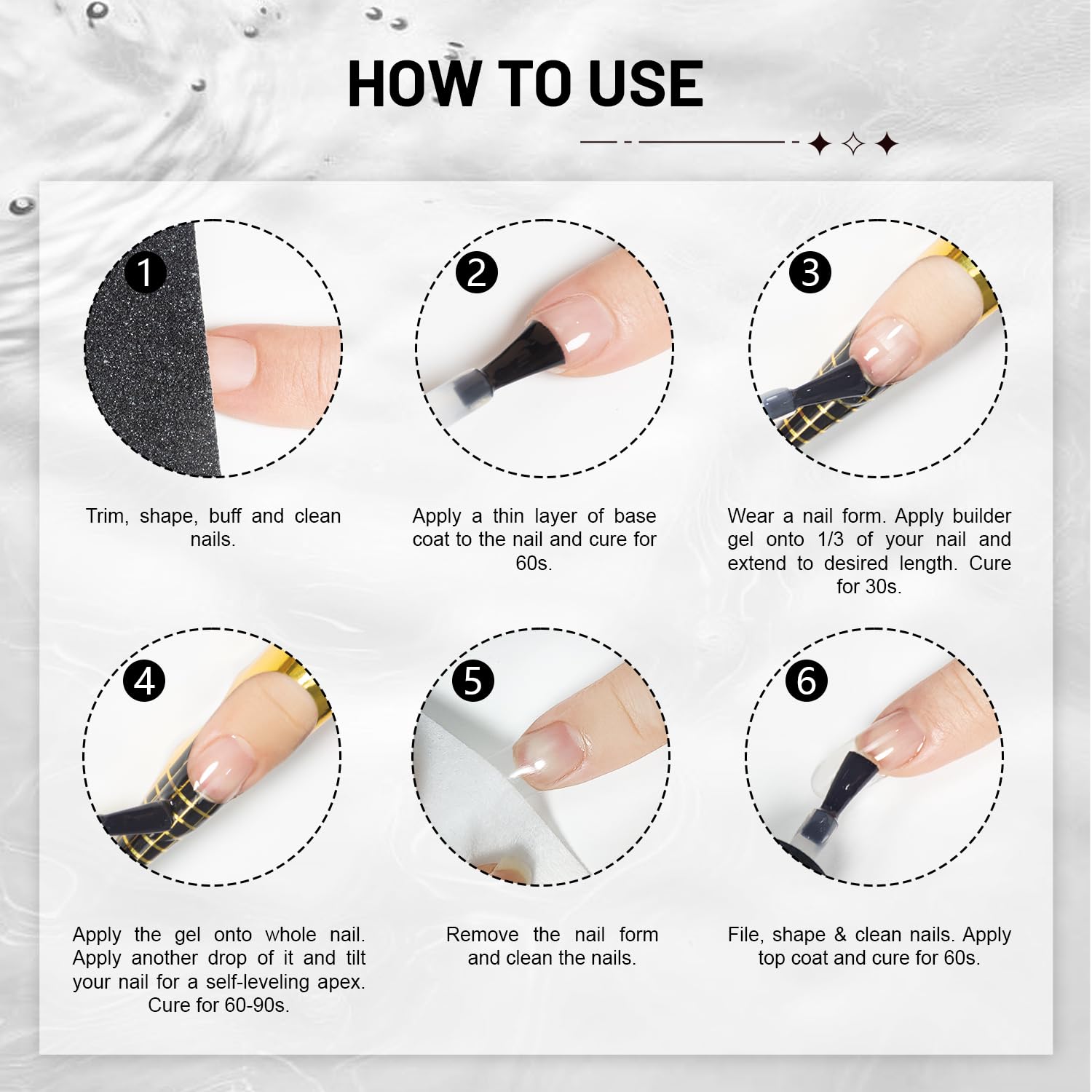 JODSONE 2Pcs 10ml Clear Builder Gel - Nail Thickening, Extension & Apex Building, Long-Lasting DIY Nail Art Gift for Women