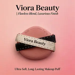 Viora Beauty Ultra-Soft Makeup Puff, Must-Have Flawless Blend Powder Puff, Game-Changer for Luxurious Finish, Long-Lasting All-Day Wear for Foundation & Setting PowderGame-Changer