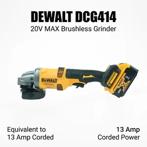 DEWALT 20V FLEXVOLT Grinder DCG414: 1700W Beast for Metal Cutting & Grinding! Cordless Brushless Power, 9000 RPM & Safety E-Clutch. Includes 5.0Ah Battery. Must-Have for Welders & Pro Contractors! Best Tool Deals 2026 tiktokshopspringglowup