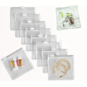 25pcs Reusable Plastic Zipper Bags, Travel-Friendly Medicine Pouches, Home Storage Organizer, Transparent PVC Jewelry Bag