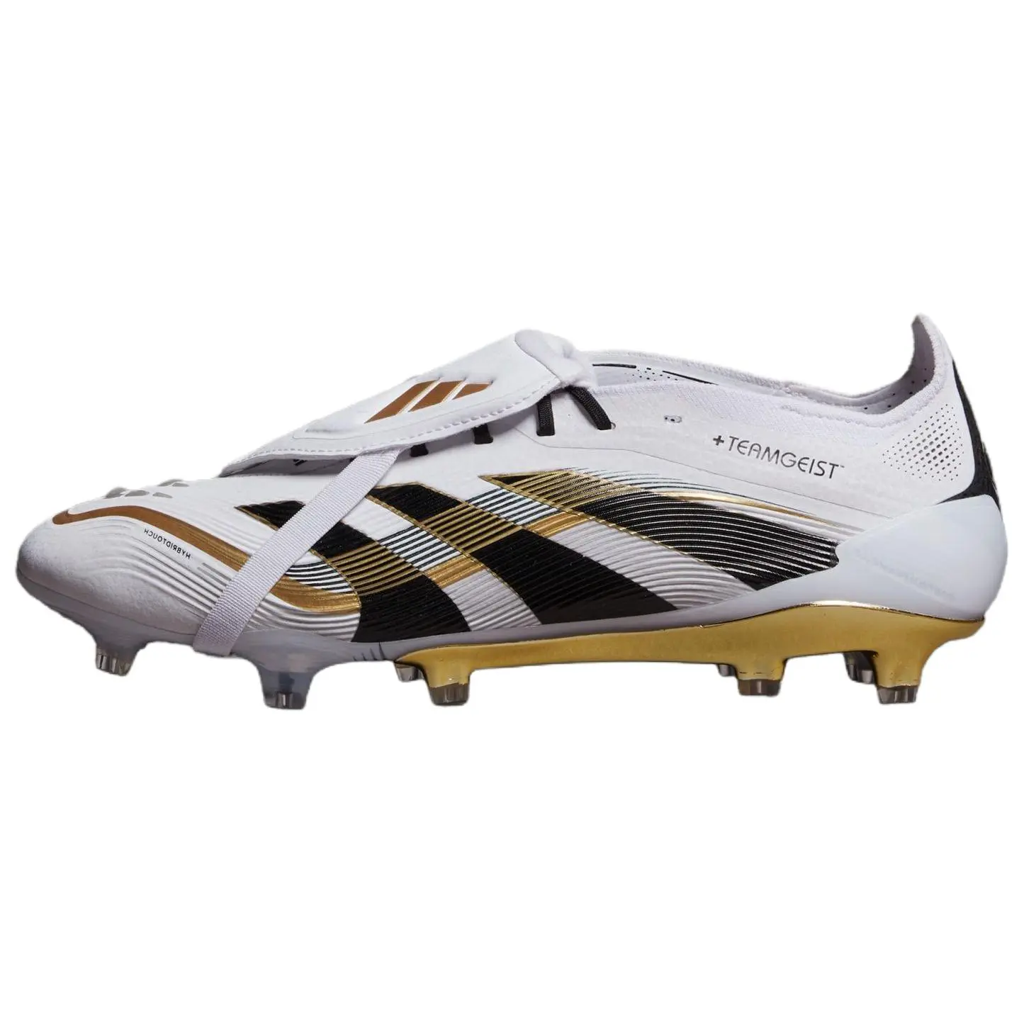 Adidas Predator Elite Foldover Tongue FG Teamgeist Durable Non-slip Soccer Cleats Unisex Cloud White Core Black Gold JP5730