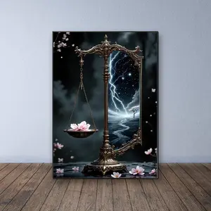 Starry Sky & Balance DIY Diamond Painting Kit, Frameless 5D Mosaic Art Kits, Full Drill Round Acrylic Diamonds, Handmade Cross Stitch Decorative Art Wall Decor, No Frame Required, Artistic Display