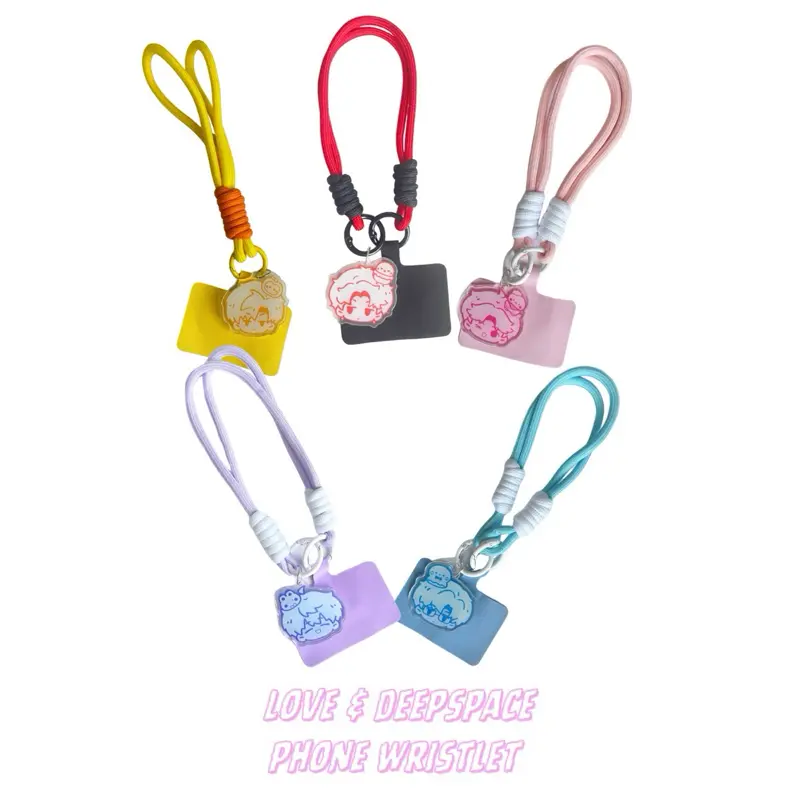 Love & Deepspace Mobile Phone Wristlet Lanyard - Chibi Acrylic Charm Strap for Smartphones, Mobile Phone Accessories