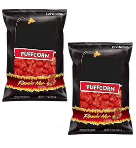 EDVENDING Puffcorn Flamin' Hot Flavored Puffed Corn Snacks 4.25 oz 2 Pack Bold Fiery Flavor Crunchy Spicy Snack for Movie Nights Game Days - Spice