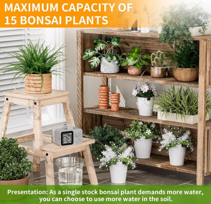 Automatic drip irrigation kit, ennvaofficial 15-pot indoor potted plant support system, automatic indoor plant watering system, equipped with a digital programmable watering timer Automatic drip irrigation kit, ennvaofficial 15-pot indoor potted plant support system, automatic indoor plant watering system, equipped with a digital programmable watering timer