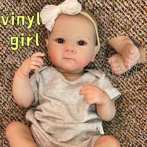 20 Inch Waterproof Vinyl Girl Baby Reborn Dolls 3D Painted Whole Body Soft Vinyl Reborn Dolls With Painted Hair As A Present