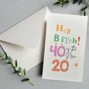 Happy 40th Birthday: Let’s Regret Tonight! 40 Is The New 20 - Birthday Card/Gift