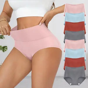 HOTCOM Women’s High-Waist Cotton Lingerie Briefs – Soft Breathable Floral Underwear for Everyday Wear (8/4-Pack) Womenswear