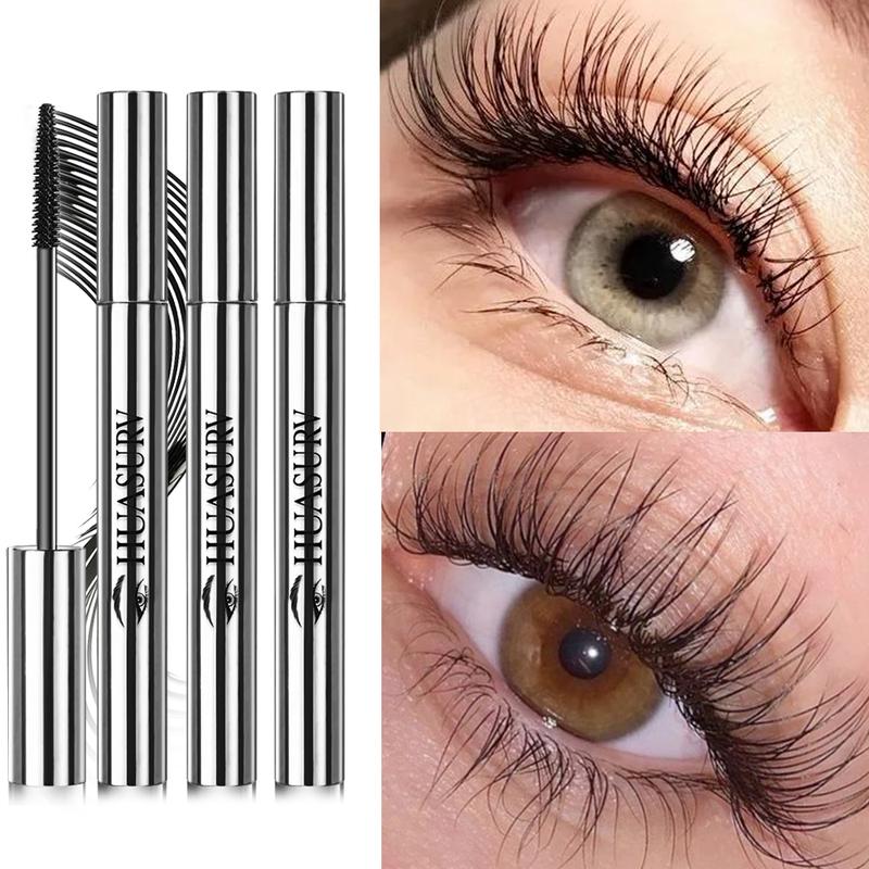 [Stocking Stuffers][Holiday Gifts][3 PCS][Gifts for Girls] HUASURV Lengthening Mascara - Natural Length - Volumizing - Curling Mascara - Beginner Friendly, Slim Brush Head, Easy Application, Black Mascara for Fuller Lashes, Minimal Water Resistance 9181-2