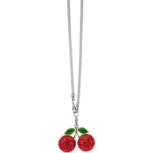 Bling Cherry  Decor,Red Accessories for Women,Rear View Mirror Ornament Cute Hanging  Pendant Accessories,Lucky  Rhinestone Women Charm(Red)