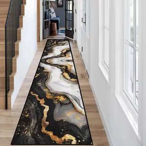 Vintage Marble Pattern Printed Kitchen Runner Rug, 1 Count Non-slip Kitchen Floor Mat, Decorative Carpet for Home Kitchen Living Room Staircase Corridor