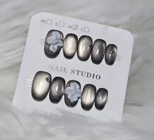Silver Magnolia Nails