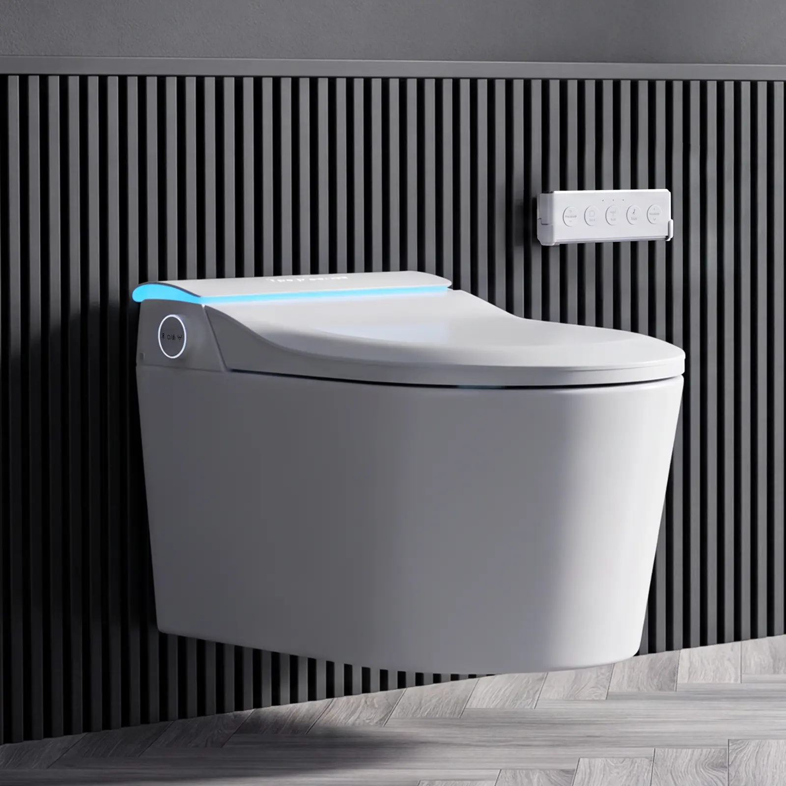 Wall-Hung Smart Toilet with Automatic Lid, Built-In Bidet, Aromatherapy Deodorization, and Wall Drain – No Water Pressure Limitation
