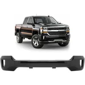 Front Bumper Face Bar Compatible with 2016-2019 Chevy Chevrolet Silverado 1500 LD Replacement for GM1002868 84029813 23243134 W/Fog Light Holes Steel Powder Coated Black