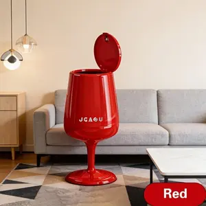 New Double Barrel Design Trash Can, Wine Glass Shape, Large Capacity 5.28gal, Home Living Room Waste Container, Stylish and Functional
