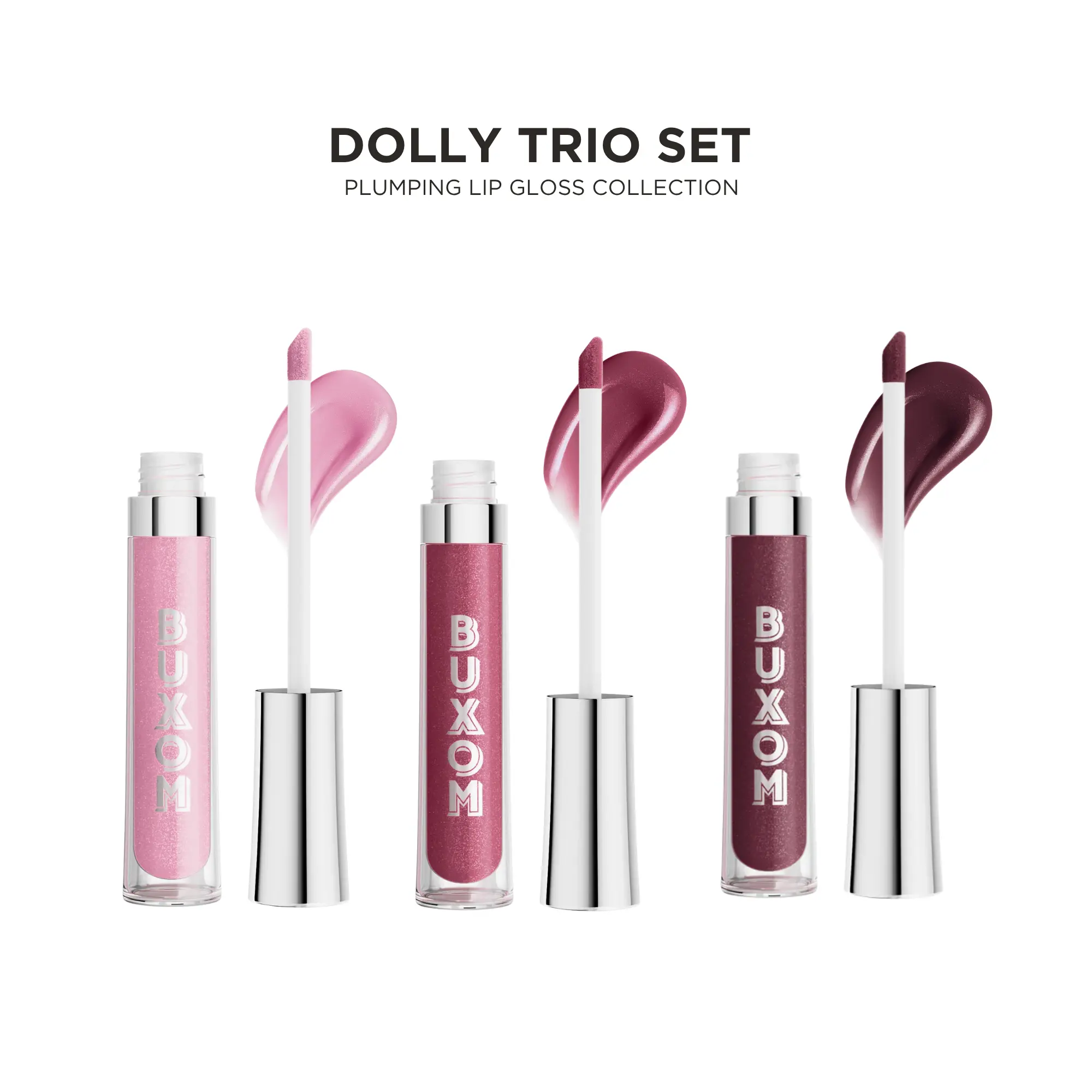 BUXOM Dolly Trio - Exclusive Lip Bundle With New Shades, Plumping Lip Gloss BUXOM Dolly Trio - Exclusive Lip Bundle With New Shades, Plumping Lip Gloss