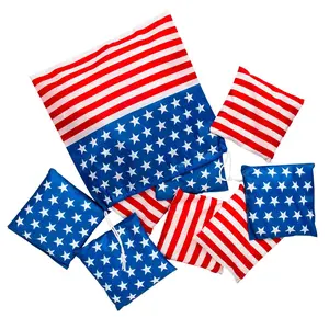 Patriotic Cornhole Stars & Stripes Bean Bags with Bag - 9 Pc.