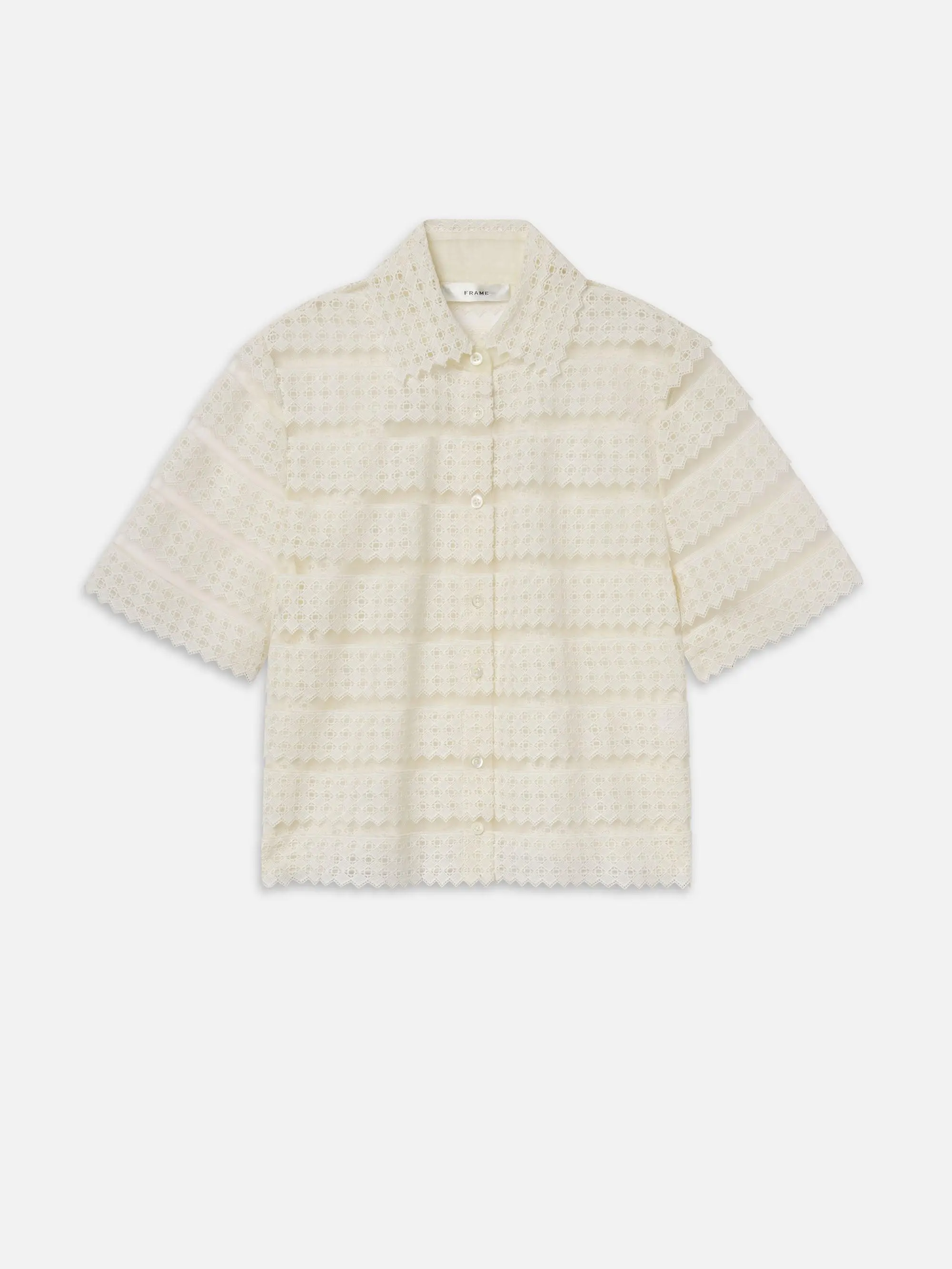 The Lattice Crochet Blouse -- Cream
