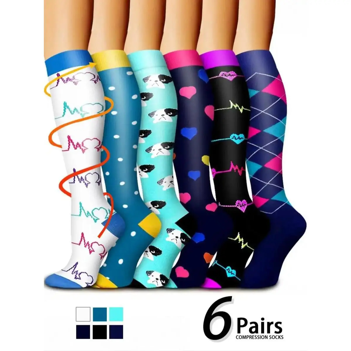 6 Pairs PlainSocks