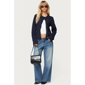 Petite Magda Acid Wash Low Rise Baggy Jeans