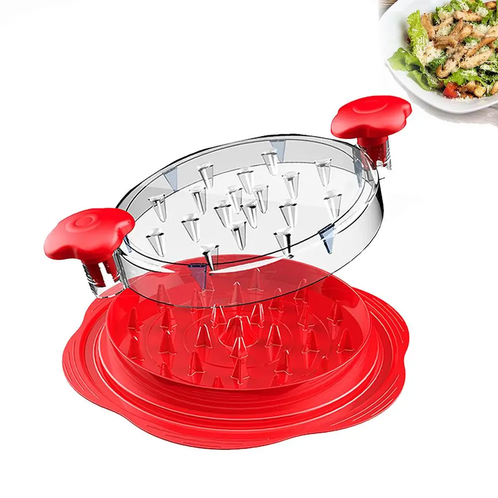 Hand Run High Load Chicken Breast Shredding Tool, Full Transparent Visible Meat Shredding Device, Solid Enduring Anti-Slip Rubber Foot Pads, Smooth Sleek Polished Ergonomic Hold Handle, Pure BPA-Free for Turkey Pork Beef Prep