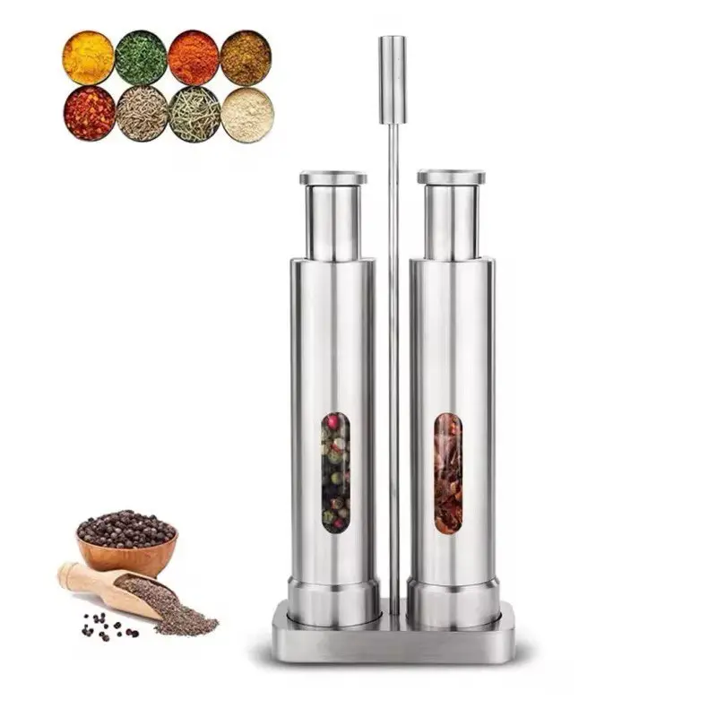 VYNZORTEXIA Salt and Pepper Grinder Set Himalayan Salt and Pepper Mill. Table and Kitchen Accessory