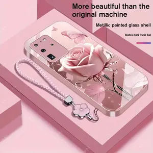 Suitable for [Galaxy S20 Ultra 5g] high-end phone case，a beautiful four-leaf clover lanyard is included,exquisite and high-end design,a variety of colors are available for you to choose from YM99