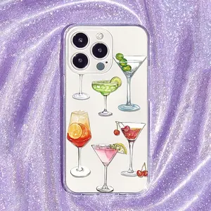 This fruit cocktail pattern TPU full-coverage camera phone case is drop-proof and non-slip, suitable for iPhone 17, 16, 15, 14, 13, 12, 11, XS, X series, and other models. It makes a great gift for friends or family.