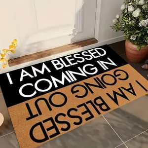 1 classic pattern door mat - anti-slip, washing machine area carpet, suitable for kitchen, living room, bedroom, laundry room - comfortable polyester carpet, anti-fatigue, room decoration, bathroom