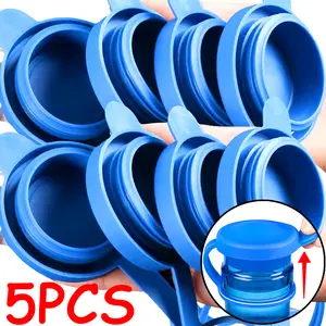 Water Jug Cap with Inner Plug Replacement Non-Spill Water Jug Lids Silicone Leak Proof Bottle Cover Stopper Universal Bucket Lid Drinkware Plastic Reusable Round Cup Drinkware Plastic Drinkware Plastic Tumbler Mug