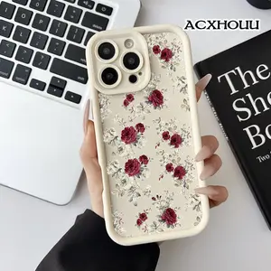 Softcase for iPhone 17 16 E Pro Max 15 Plus 14 13 12 11 XS XR Rose Vine Shockproof Silicone Lightweight Anti-Scratch Cover