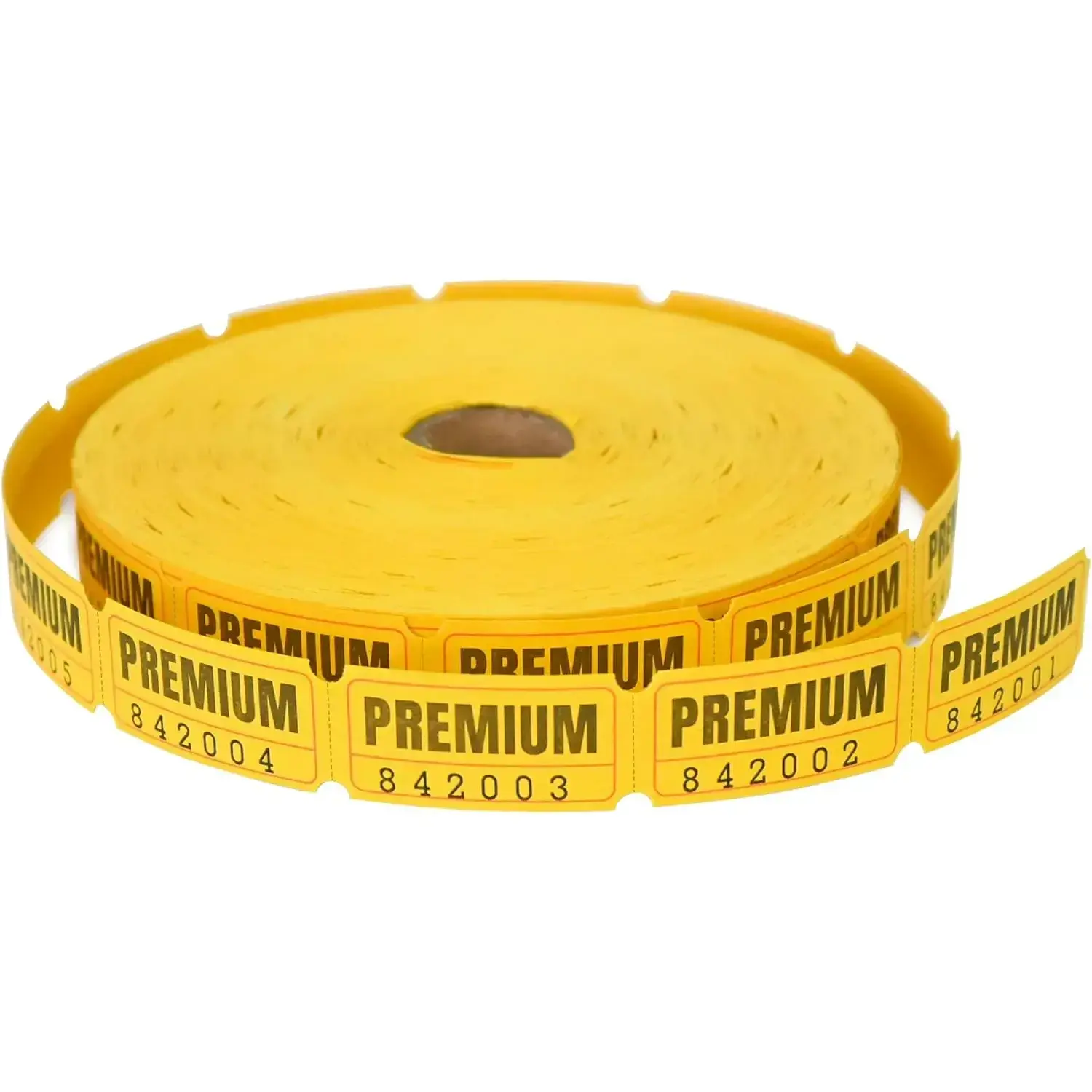 Yellow Raffle Tickets, Single Ticket Rolls, 2000 Tickets,with Consecutive Numbers, Tickets for Events, Carnivals, Door Prizes and Drinks，