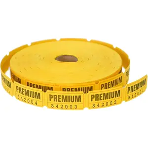 Yellow Raffle Tickets, Single Ticket Rolls, 2000 Tickets,with Consecutive Numbers, Tickets for Events, Carnivals, Door Prizes and Drinks，