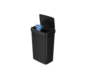 Mainstays Kitchen Automatic Trash Can, 13.2 Gallon Plastic Motion Sensor Garbage Bin, Black