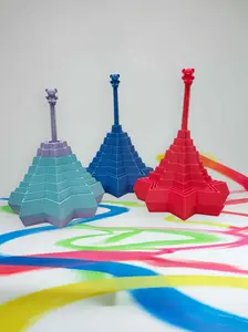 Fidget Star with Bear Topper 3pack PLA Desk Decor Multi-textured Tactile Sculpture for Sensory Play and Gifting