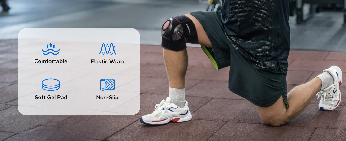 MERACH Patellar Knee Brace for Knee Pain Adjustable Patellar Tendon Stabilization Strap forJumper Knee Basketball Running Hiking Squats