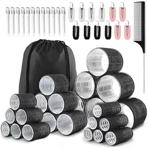 2026 Achieve beautiful, heatless curls overnight with this 24-piece roller set in 4 sizes (jumbo to small). Self-grip design holds securely on any hair type—long, short, thick, or fine. Includes 24 clips for effortless styling.
