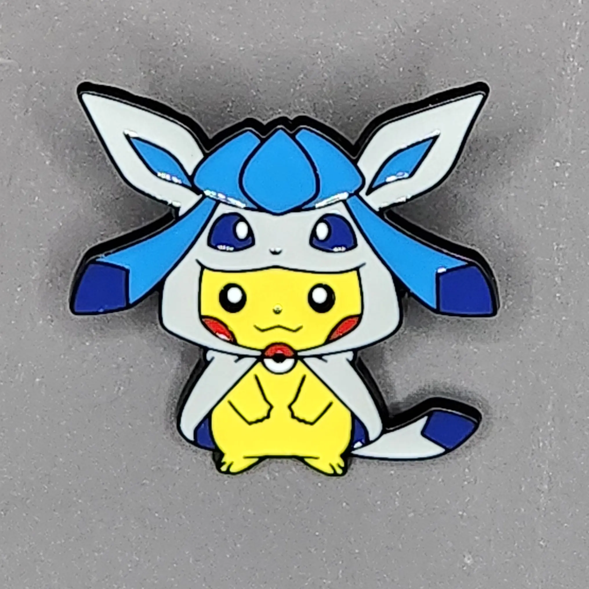 Poncho Wearing Pikachu - Glaceon Enamel Pin