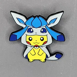 Poncho Wearing Pikachu - Glaceon Enamel Pin