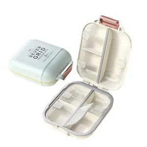 1pcs Sealed small pill box portable carry-on seven days a week medicines divided into three meals a day mini Medicine Organizer 7 compartments small pill box
