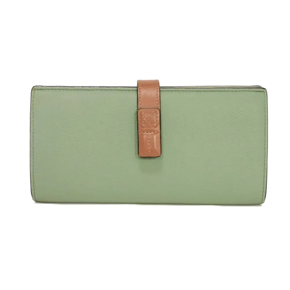 Pre-owned Loewe Calfskin Small Leather Goods Vertical Wallet Large Long Wallet