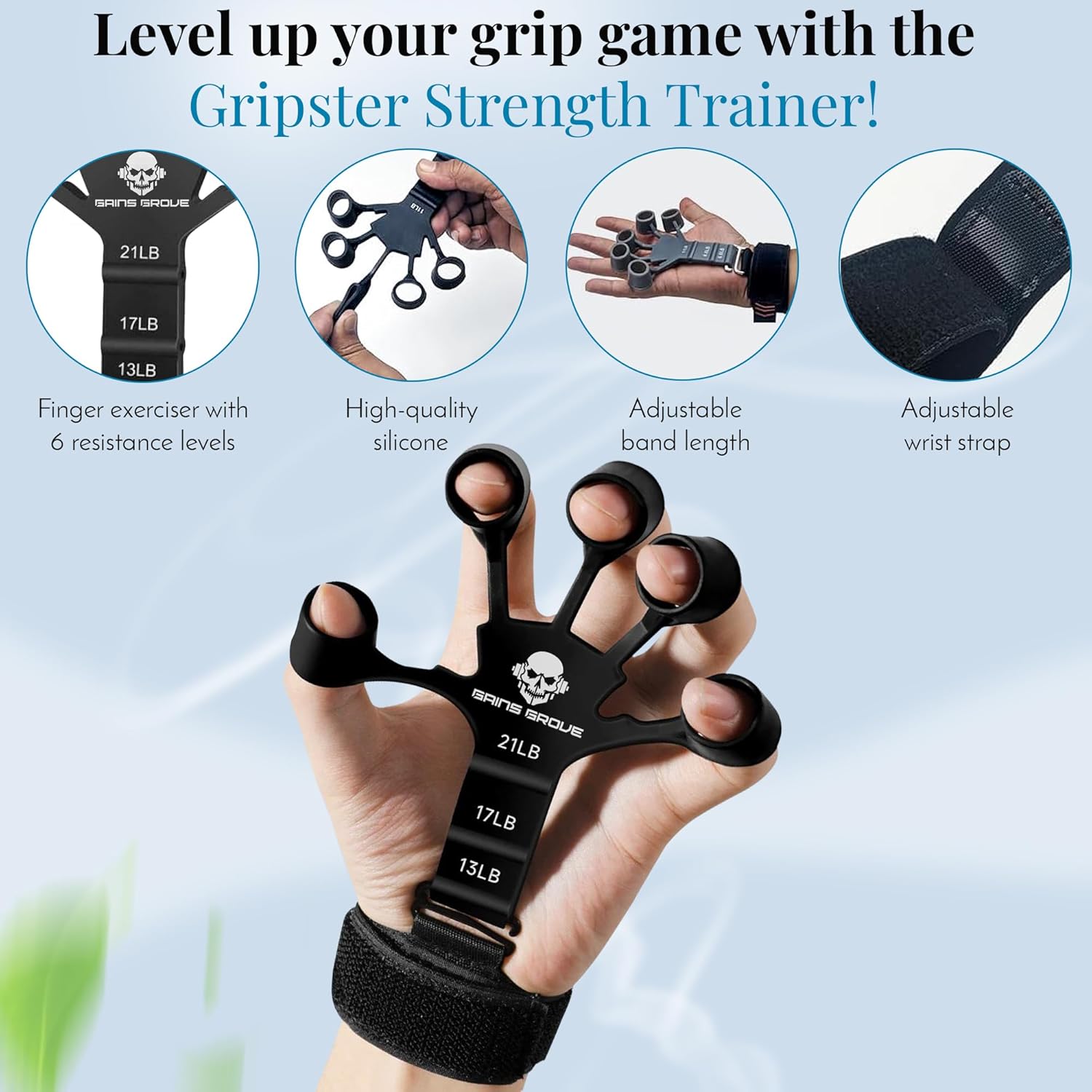 Vein Gripper Set - Gray & Black - Enhanced Vein Visibility and Vascularity Aid - Professional Quality Vein Gripper for Gym,