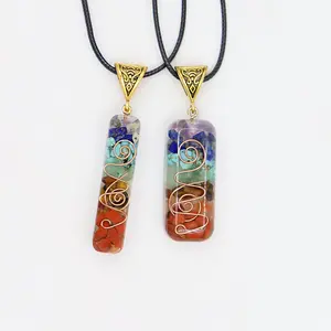 Women's Crystal Pendant Chakra Necklace Fashion Healing Stones Jewelry for New Year Gifts and Yoga