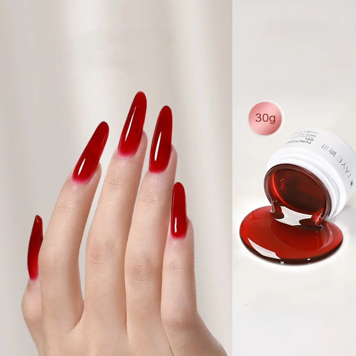 TAYE Salon Nail Builder Gel 30g Clear Formula, HEMA-Free, TMPTA-Free, TPO-Free, Multi Function Nail Extension Gel for Apex Shaping, Nail Strengthening, Overlay Design, Broken Nail Repair, Long Wear UV LED Gel System
