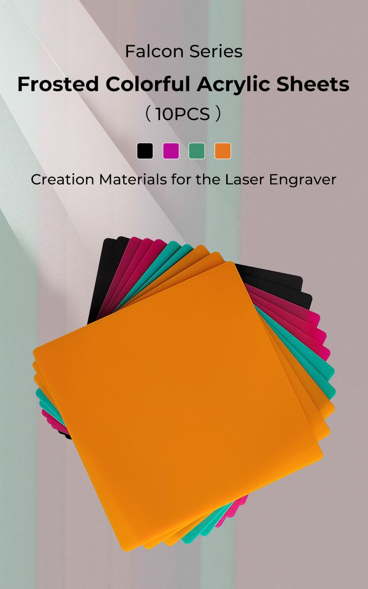 Creality  12x12x1/8'' Intelligent Recognition Frosted Colorful Acrylic Sheets - 10pcs