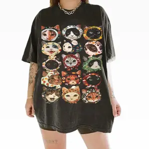 Vintage Cat Collage Unisex Graphic Tee, Retro Pet Aesthetic Shirt, Cat Gallery Vibes Tee, Cat Lovers T-Shirt, Funny Animal Shirt, Unisex Meme Cringe Funny Shirt, Menswear Womenswear Streetwear Cotton Comfort