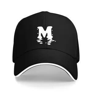 Unisex Black 'M' Letter Printed Baseball Cap - Trucker Hat, Lettered Slogan Hats, Suitable for All Seasons